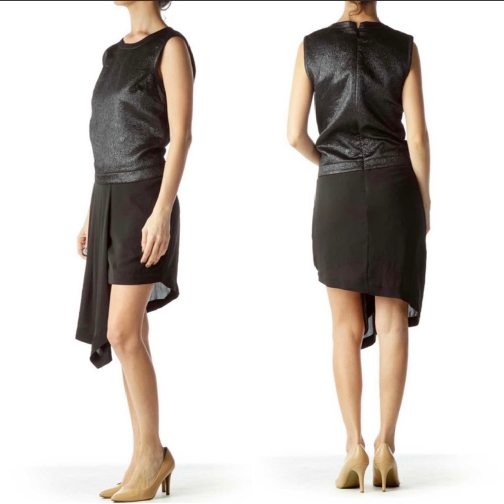 Brand New BCBGMAXAZRIA Black Juliane Asymmetrical Dress - Size Small